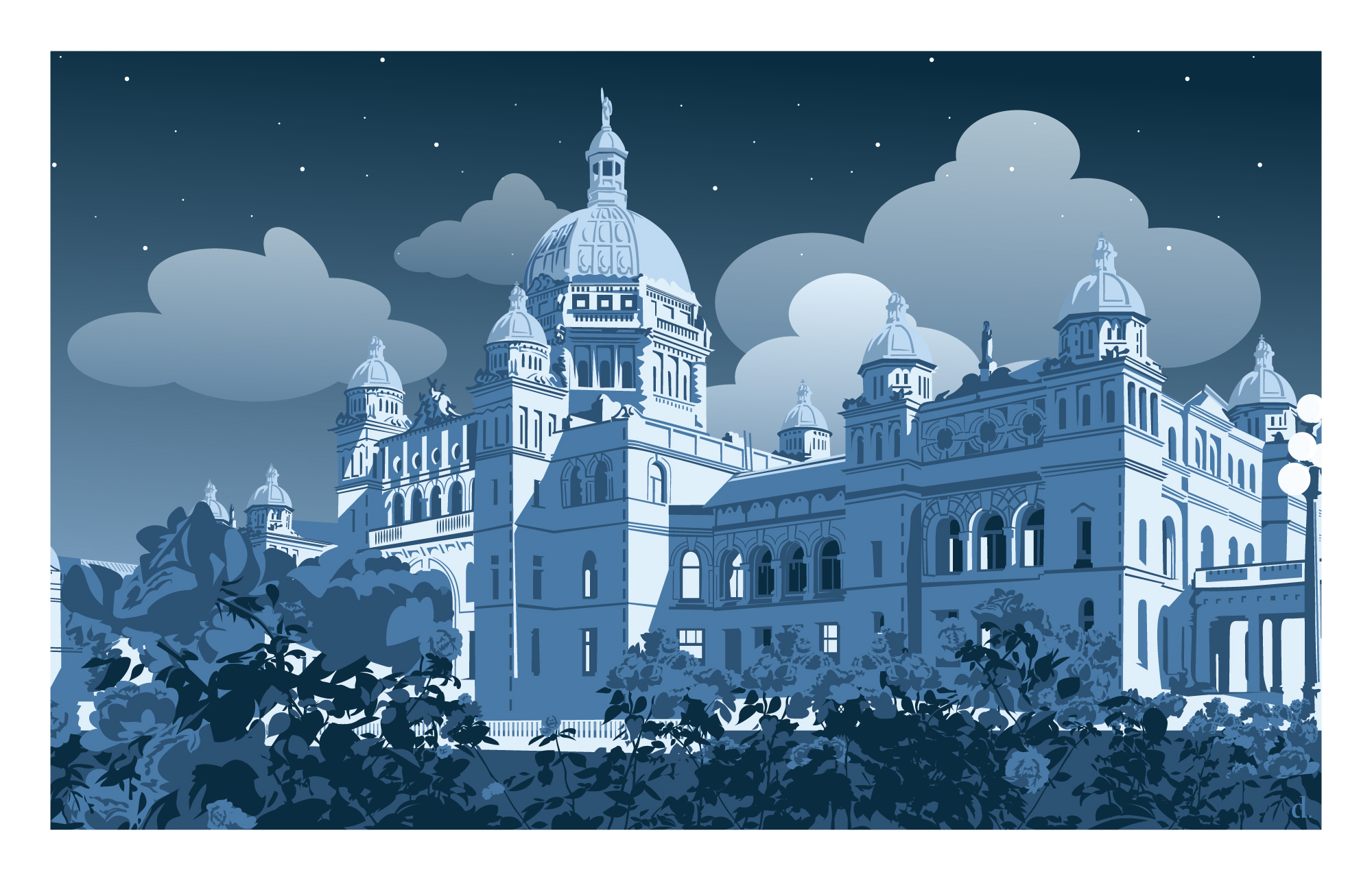 dlee illustration of the BC Parliament Buildings